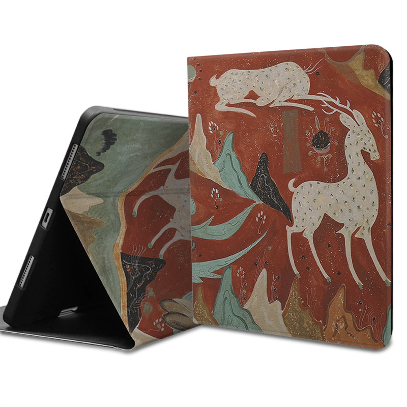 九色鹿 中国风敦煌壁画文创复古艺术平板壳 适用于iPadPro12.9Air456苹果10.2英寸Mini8.3笔槽保护套,3C数码配件,平板电脑保护套/壳,淘宝优惠券,粉丝福利购,淘宝优惠卷
