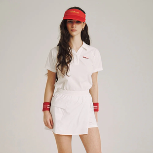 韓國代購 半身裙短褲 wilson威爾勝網(wǎng)球女士泡泡紗輕量透氣Polo短袖