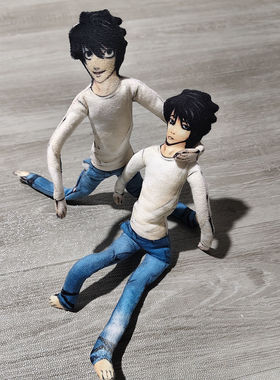 老鼠干抽象死亡笔记L公仔手脚身体铁丝骨架凹造型可活动手偶手办