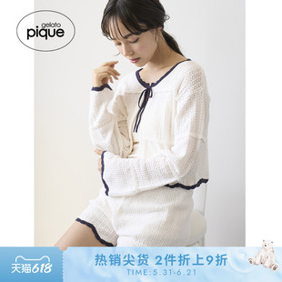 gelato pique25秋冬新品女立体贝壳边饰双色钩针短裤PWNP254059