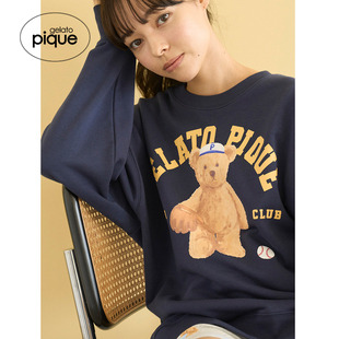 gelato 女运动小熊印花套头卫衣家居服PWCT254231 pique25秋冬新品