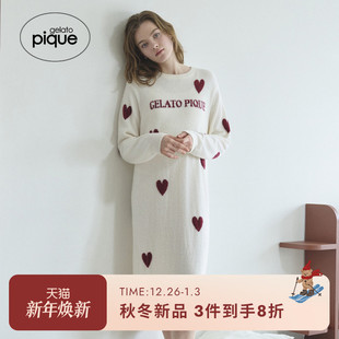 gelato 女睡裙半边绒爱心连衣裙居家PWNO254109 pique25秋冬新品