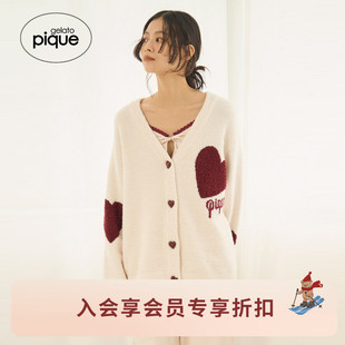 睡衣半边绒大爱心开衫 男女同款 PUNT255120 pique25秋冬新品 gelato