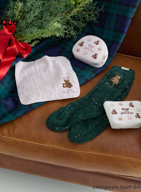 gelato pique25秋冬新品女袜子半边绒Steiff熊地板袜PWGS255564