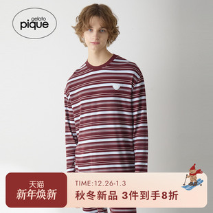 睡衣爱心条纹长袖 男女同款 T恤PHCT255370 pique25秋冬新品 gelato