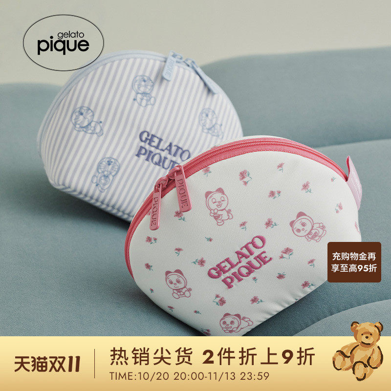 gelato pique26春夏新品女收纳包哆啦A梦满印拉链小包PWGB261511