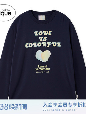 gelato pique26春夏新品男睡衣山本宽斋爱心长袖T恤PMCT261242