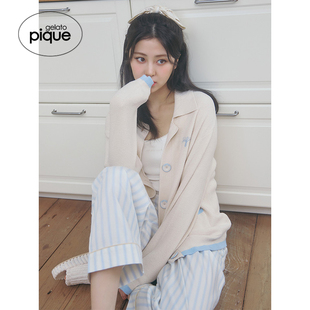 PWNT252049 gelato pique25夏季 新品 女早晨系列刺绣撞色针织开衫