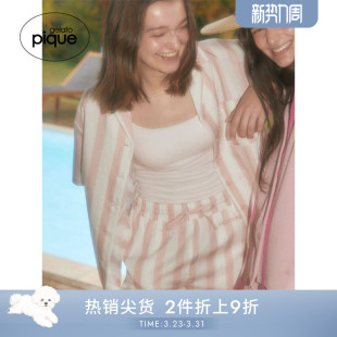 短裤 夏日条纹衬衫 PWFT242270 pique春夏女睡衣套装 gelato