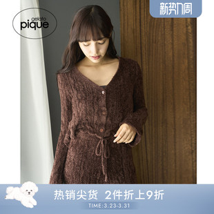 居家PWNT255107 女睡衣羽毛纱微透编织开衫 gelato pique25秋冬新品