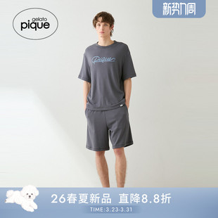 睡衣字母短袖 男女同款 T恤居家PHCT261960 pique26春夏新品 gelato