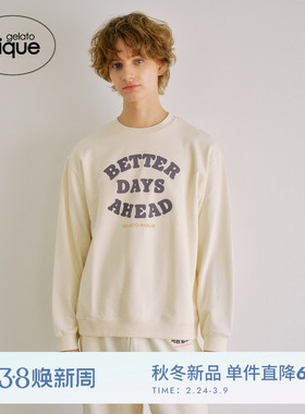 gelato pique25秋冬新品男女同款睡衣加绒字母套头衫PMCT255993