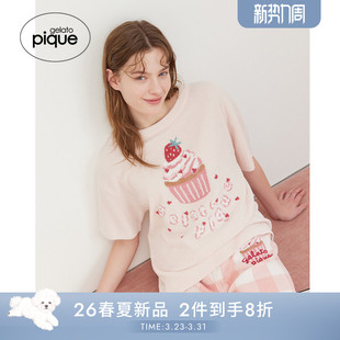 PWNT261134 女睡衣半边绒蛋糕爆米花短袖 gelato pique26春夏新品
