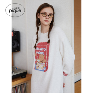 gelato 女睡裙半边绒小熊麦片连衣裙PWNO244042 pique25秋冬新品