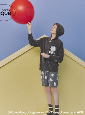 gelato pique25秋冬新品男哆啦A梦提花长袖连帽开衫PMNT254008