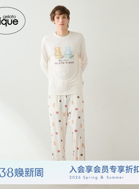 gelato pique26春夏新品男睡衣情人节小熊冰淇淋T恤PMCT261343