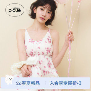 gelato 女睡裙粉樱花吊带连衣裙带胸垫PWCO261306 pique26春夏新品