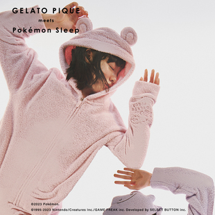 PWNT244024 宝可梦呆呆兽连帽衫 gelato pique秋冬女睡衣套装