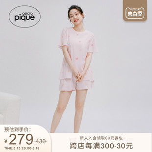 家居服睡眠本命年PWCP231259 柔软碎花短裤 pique春夏女睡裤 gelato