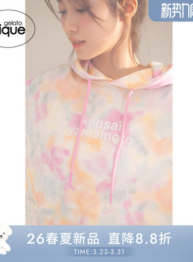 gelato pique26春夏新品女睡衣山本宽斋晕染彩色卫衣PWCT261233