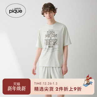 pique25夏季 睡衣套装 新品 字母印花短袖 PHCT252934 男女同款 gelato