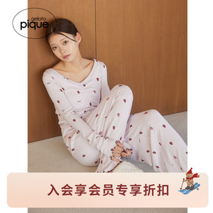套头衫 女睡衣小草莓满印长袖 PWCT255225 pique25秋冬新品 gelato