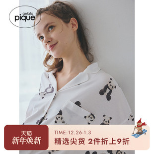 PWCT234208 周年纪念主题印花衬衫 gelato pique秋冬女睡衣套装