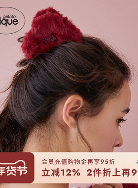 gelato pique秋冬女发夹本命年红毛绒抓夹头饰PWGA245728