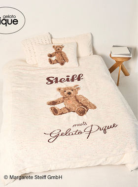 gelato pique25秋冬新品毯子半边绒Steiff熊睡眠床品PSGG255838