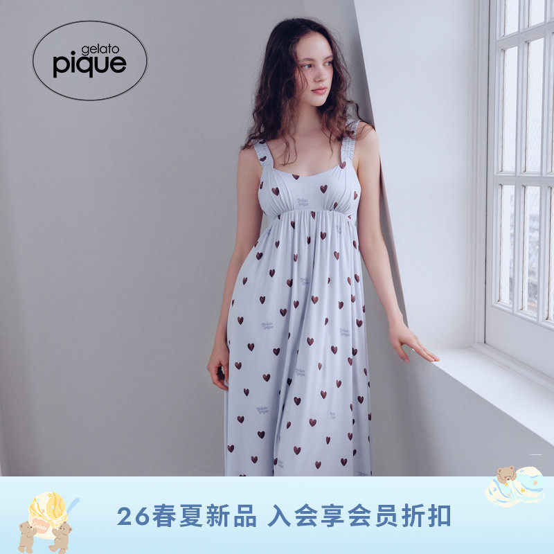 gelato pique26春夏新品女睡裙爱心吊带连衣裙带胸垫PWCO262317