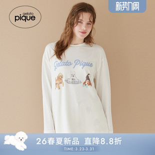 睡衣小狗长袖 男女同款 T恤居家PUCT261250 pique26春夏新品 gelato