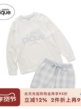 gelato pique春夏大童睡衣套装字母套头衫格纹裤PJNT241460