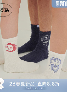 gelato pique26春夏新品男袜子半边绒哆啦A梦地板袜PMGS261540