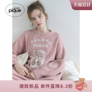 PWNT254110 女睡衣半边绒晚安小熊套头衫 gelato pique25秋冬新品