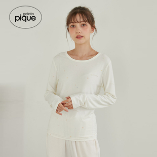gelato T恤PWCT245271 pique秋冬女睡衣彩色小星星内搭长袖