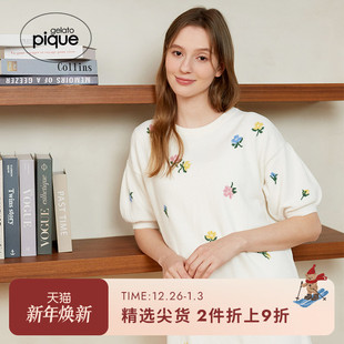 gelato 连衣裙PWNO244054 pique秋冬女睡裙半边绒小花灯笼袖