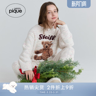 PWNT255034 女睡衣半边绒Steiff熊套头衫 gelato pique25秋冬新品