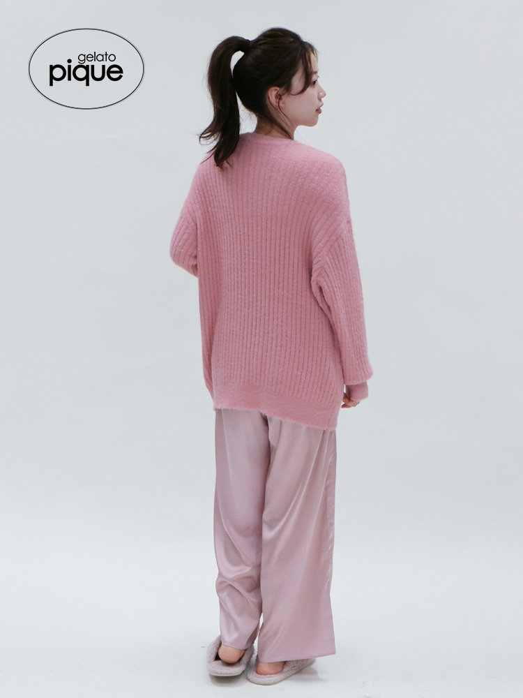 젤라토 피케 가을 겨울 여성상의와 잠옷 단색 골지 부드러운 하프 벨벳 동물 년 PWNT224049