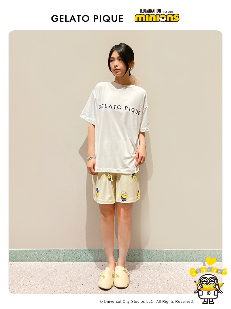 GELATO PIQUE SUMMER COUPLE PAJAMAS MINION CO-BRANDED PRINTED T-SHIRT TO WEAR SLEEP PUCT222394