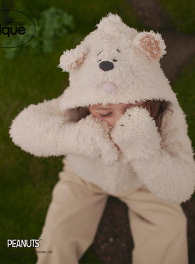 gelato pique25秋冬新品儿童睡衣史努比家族半边绒连帽PKNT255457