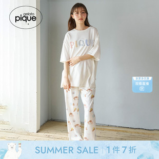 睡裤 gelato 女甜甜圈小熊满印系带长裤 pique25夏季 PWCP252277 新品