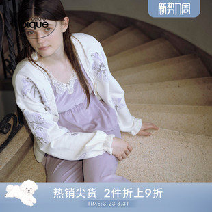 上衣PWCT254283 女睡衣穆夏丝绒蕾丝无袖 gelato pique25秋冬新品