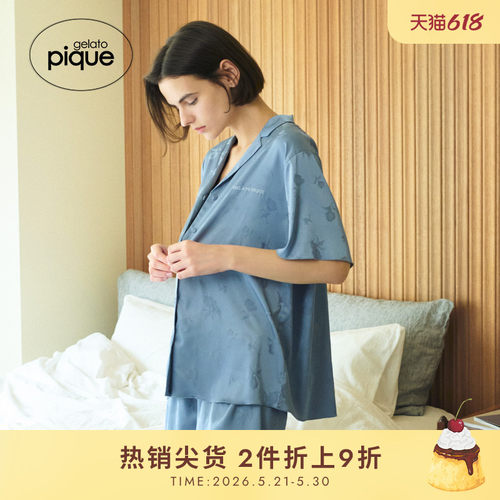 gelatopique女玫瑰暗纹缎面短裤