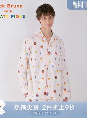 gelato pique秋冬男女同款睡衣米菲长袖开襟衬衫PMFT244365