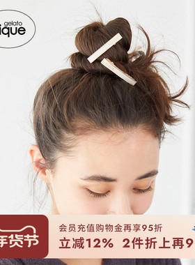 gelato pique秋冬女发夹字母金属一字夹两只组合PWGA244667
