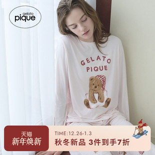 套装 女睡衣长裤 晚安小熊家居服PWCT254365 pique25秋冬新品 gelato
