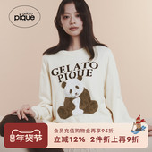 gelato pique春夏女睡衣熊猫提花半边绒套头衫 PWNT251094