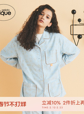 gelato pique春夏女睡衣EAMES联名衬衫情侣睡眠PWFT231205