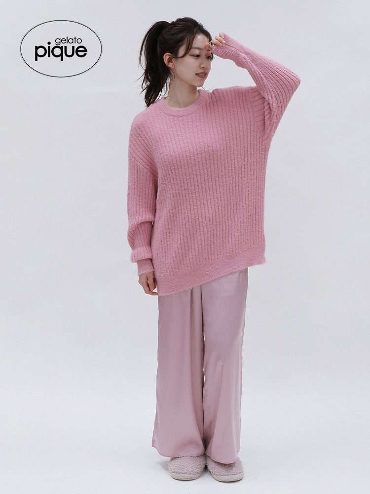 젤라토 피케 가을 겨울 여성상의와 잠옷 단색 골지 부드러운 하프 벨벳 동물 년 PWNT224049