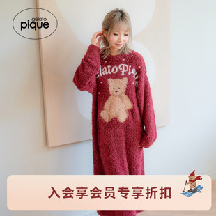 gelato 女睡裙半边绒小熊连衣裙圣诞PWNO255075 pique25秋冬新品